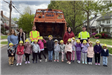 Visiting the Ridgefield Park Co-Op and speaking to the pre-schoolers about recycling and showing the
