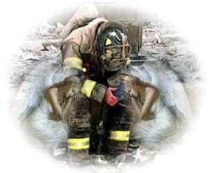 Firefighter with Head in Knees