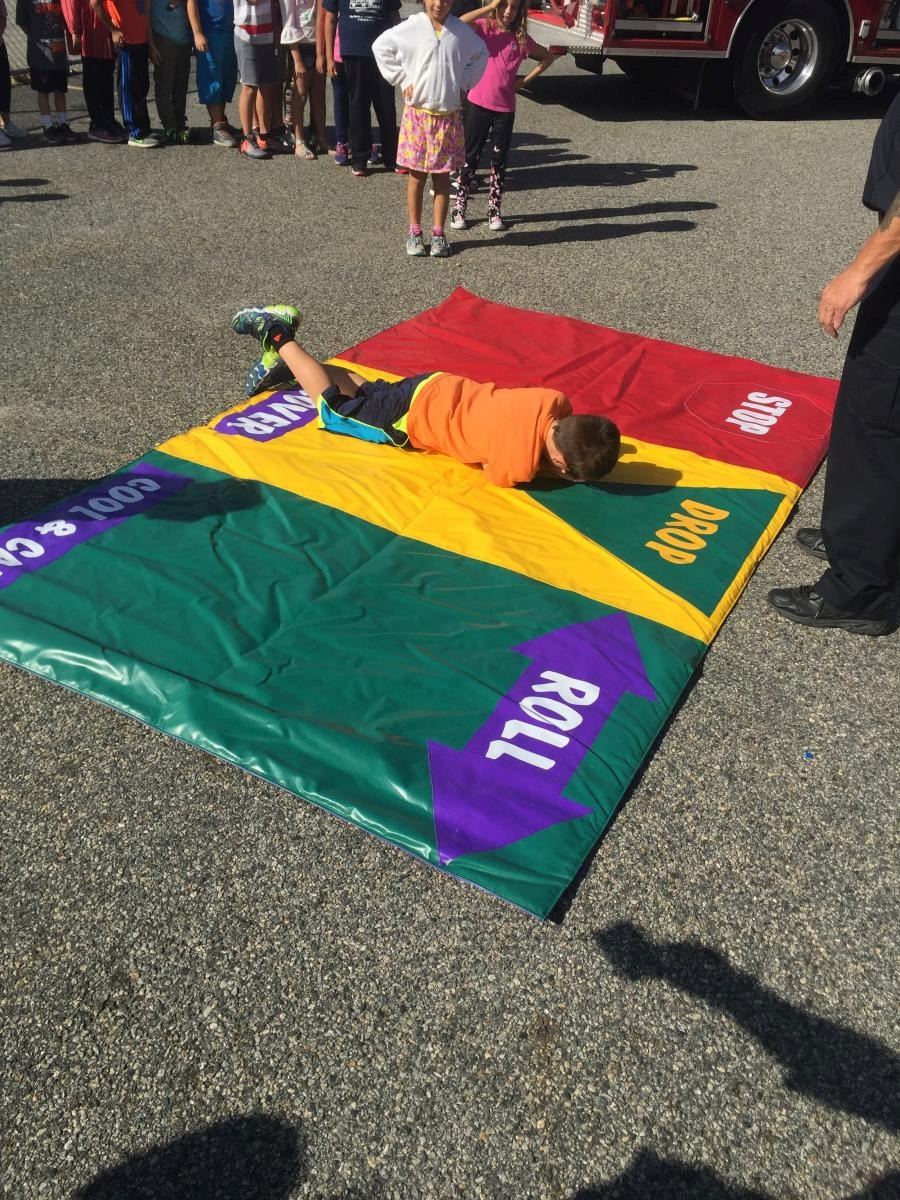 Children Practicing Stop Drop and Roll 2